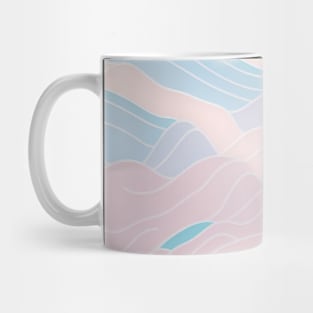 Pattern Flat Illustration Bright Isometric Pastel Colored Waves Mug